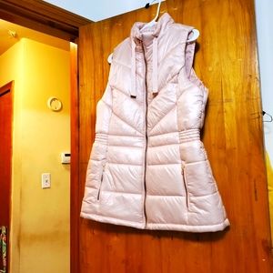 Falls Creek Women's Sz 1X Pink Quilted Zip Up Vest